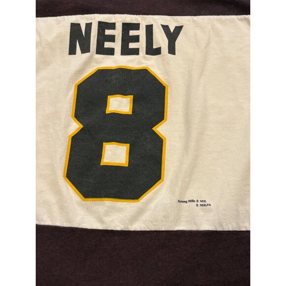 Vintage 90s Nutmeg Mills Boston Bruins Cam Neely #8 NHL Long Sleeve Shirt Large - Picture 6 of 9